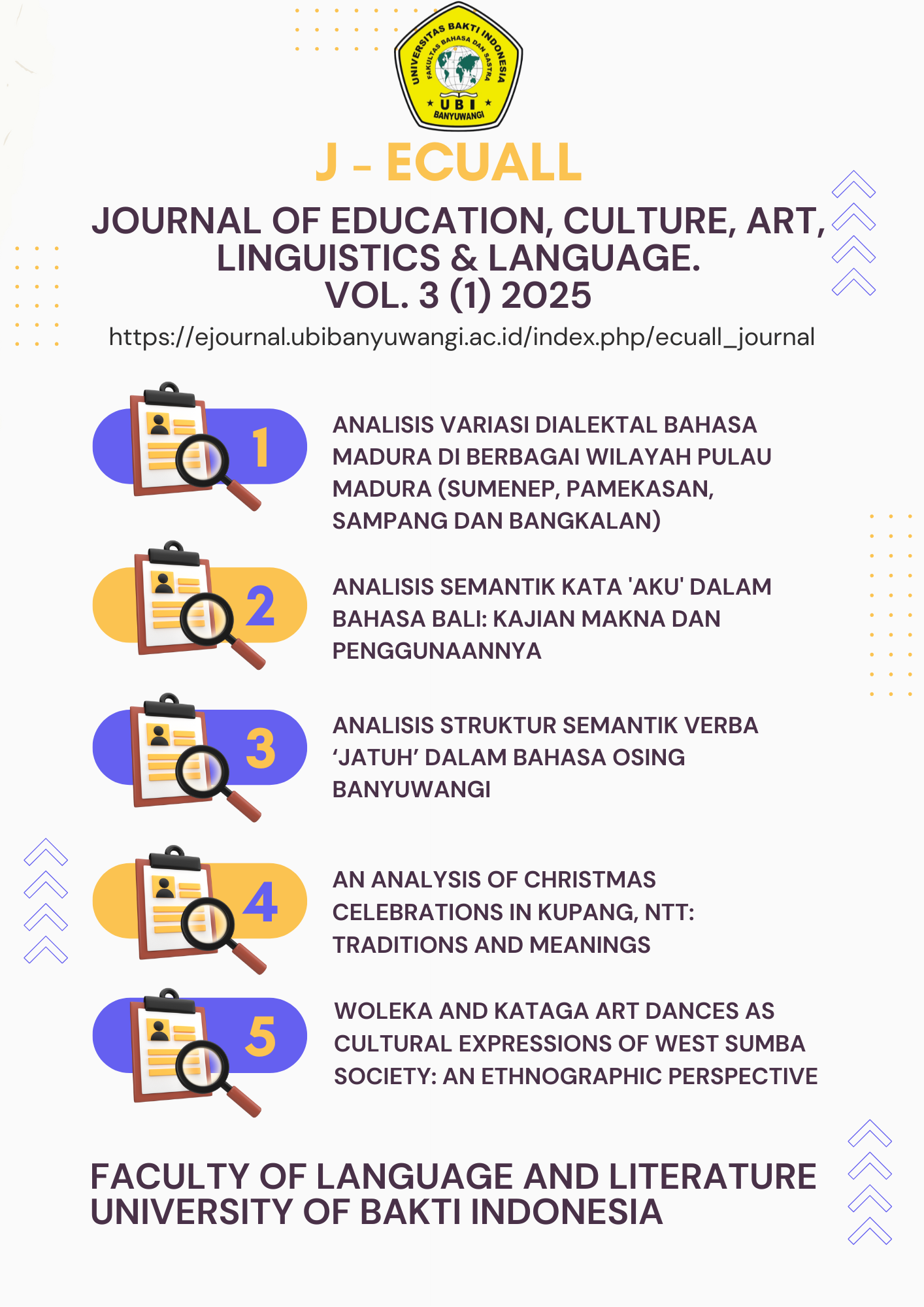 					View Vol. 3 No. 1 (2025): ECUALL JOURNAL
				
